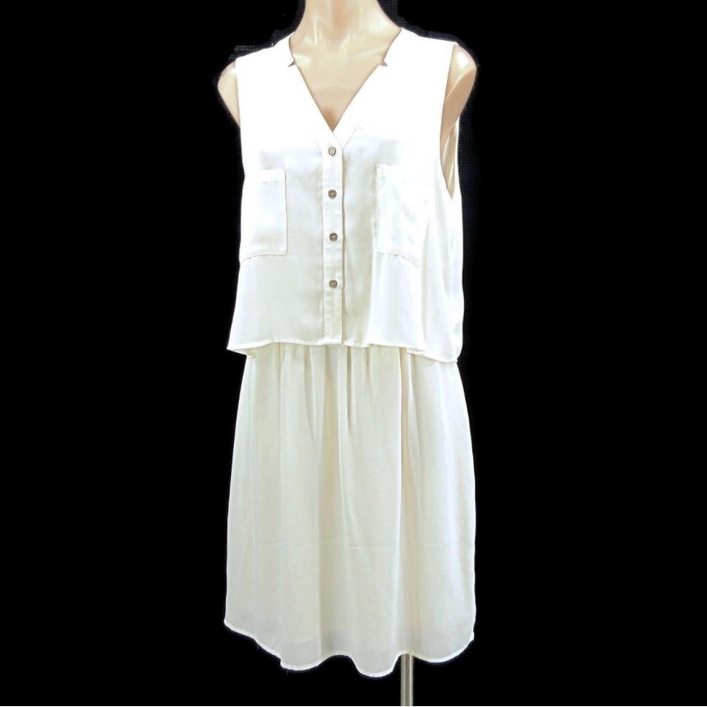 Maison Jules Sleeveless Off White Flowy Dress